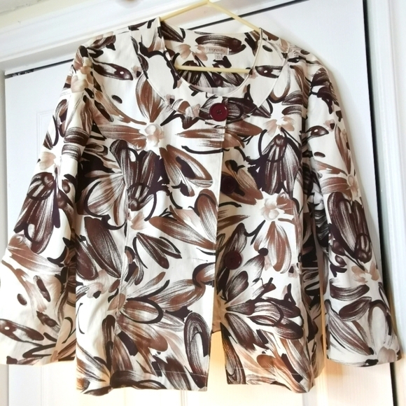 Bold print jacket top - Picture 1 of 10